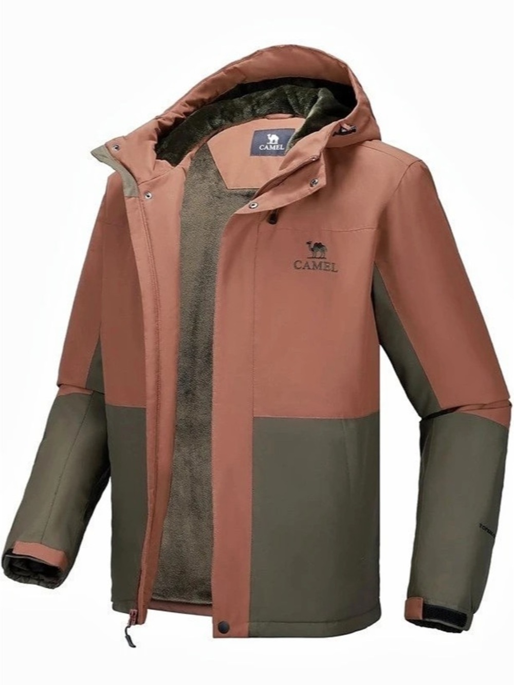 Camel Crown Men's Waterproof Ski Jacket Fleece Lined Snow Coat
